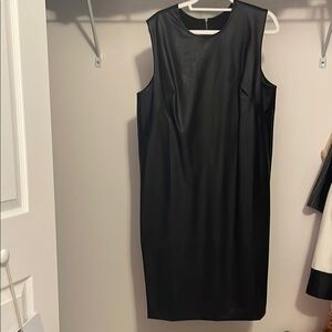 SPANX Black Sheath Midi Dress Crew Neck Sleeveless